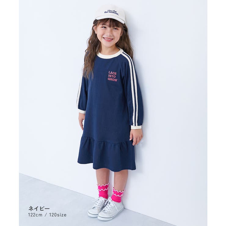 裾フリル サイドラインレース 長袖ワンピース | devirock | 詳細画像4 