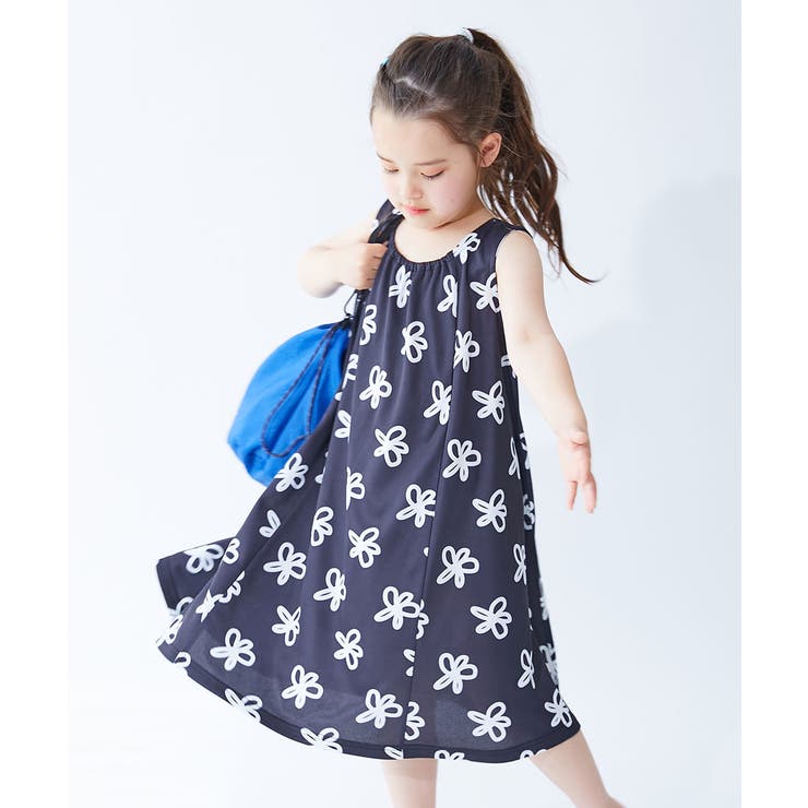 020-花-ブラック | 涼感 サラッとメッシュ 総柄 | devirock