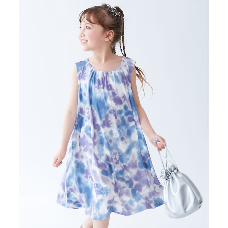 030-タイダイ-パープル | 涼感 サラッとメッシュ 総柄 | devirock