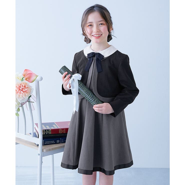 チャコール | フォーマル 襟付きドレス 2点セット | devirock