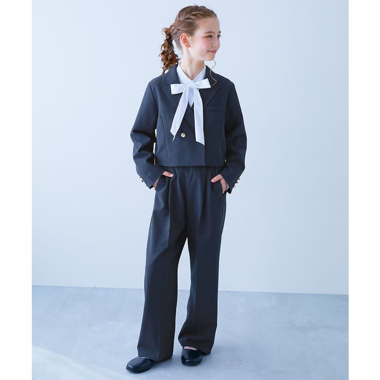 001-Dネイビー | フォーマル ガールズ ロングパンツ | devirock