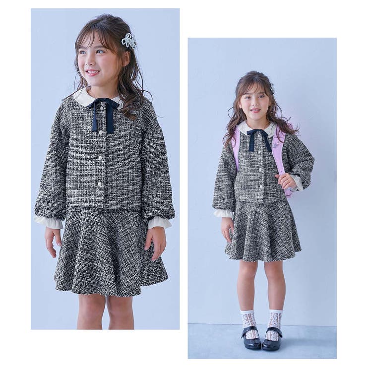 フォーマル ガールズノーカラー ツイードセットアップ | devirock | 詳細画像10 