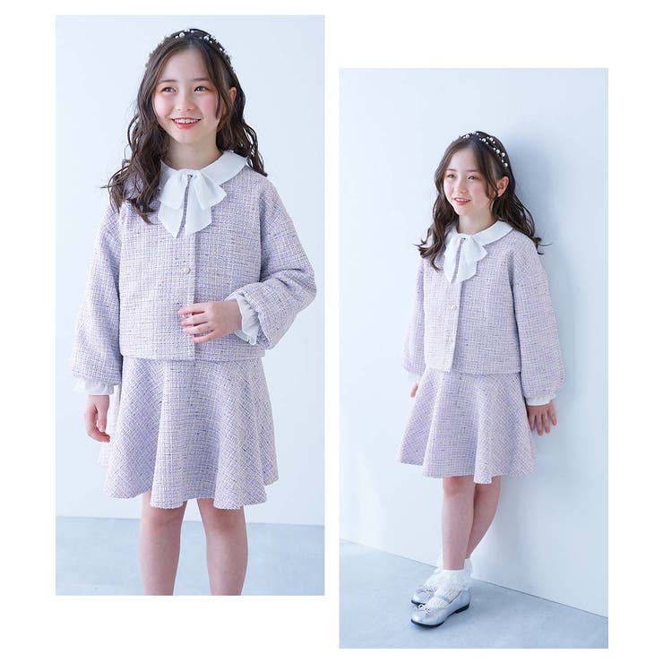 フォーマル ガールズノーカラー ツイードセットアップ | devirock | 詳細画像12 