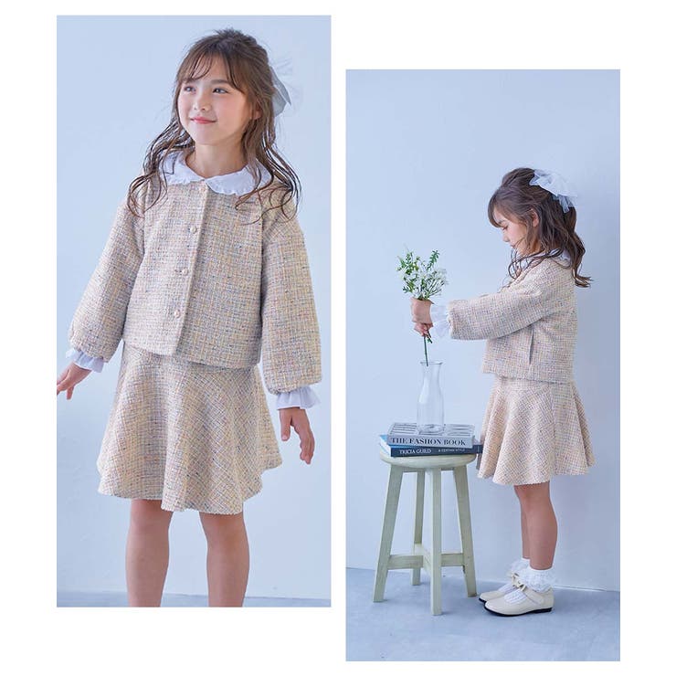 フォーマル ガールズノーカラー ツイードセットアップ | devirock | 詳細画像14 