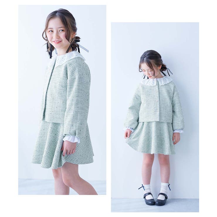 フォーマル ガールズノーカラー ツイードセットアップ | devirock | 詳細画像16 