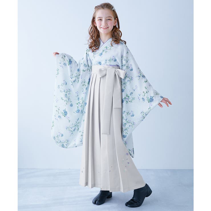 003-花3-サックス | 着付け かんたん袴 3点セット 子供服 キッズ 女の子   | devirock