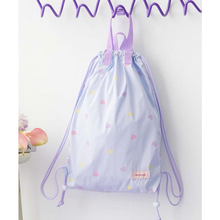 003-ブルー | ランドセルの上から背負える ハートデザイン ナップサック | devirock