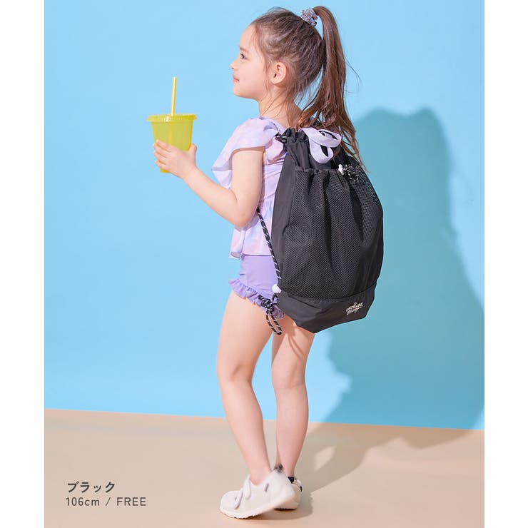 メッシュ切り替え ガールズプールバッグ ナップサック | devirock | 詳細画像5 