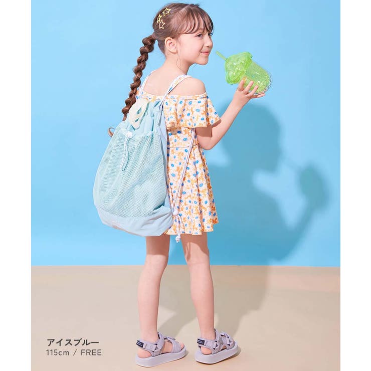 メッシュ切り替え ガールズプールバッグ ナップサック | devirock | 詳細画像6 