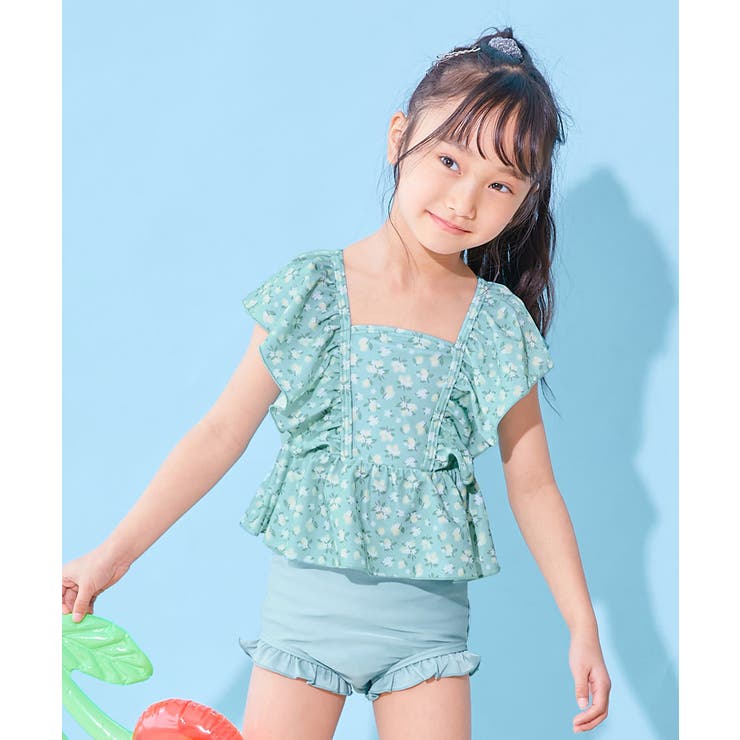 031-レモン-アイスミント | えらべるデザイン ボリュームフリル UVカットセパレート水着 | devirock