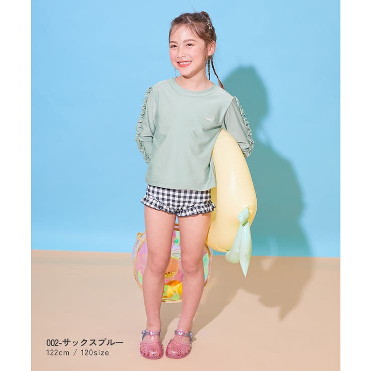UVカット フリルがかわいいラッシュ水着 セットアップ | devirock | 詳細画像6 
