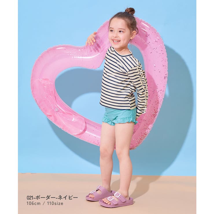 UVカット フリルがかわいいラッシュ水着 セットアップ | devirock | 詳細画像7 