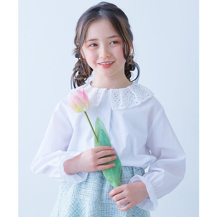 021-レース-ホワイト | フォーマル 襟がえらべる デザインブラウス | devirock