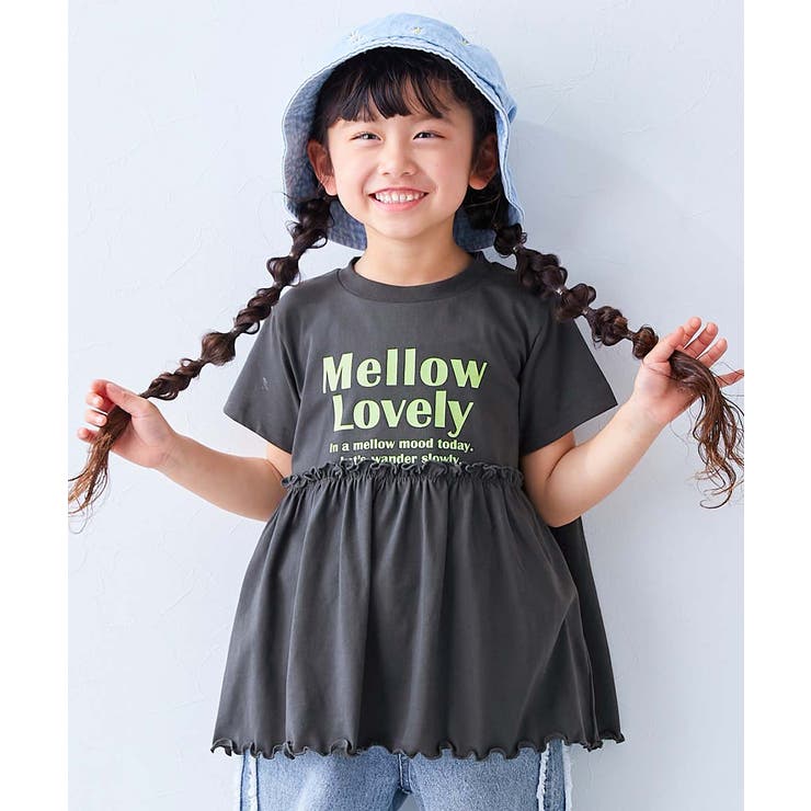 スミクロ | ふわっとAライン ロゴプリント 半袖チュニック | devirock