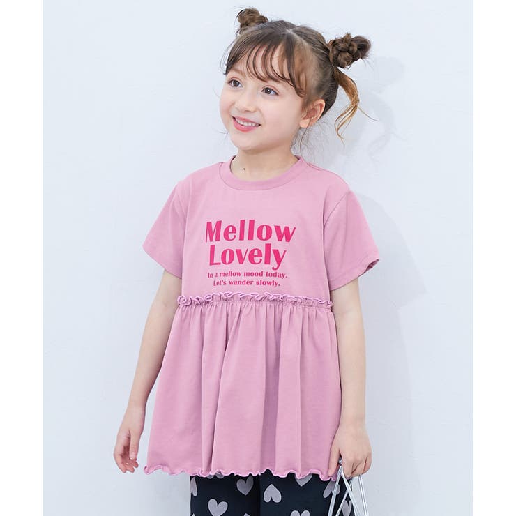 モーブピンク | ふわっとAライン ロゴプリント 半袖チュニック | devirock