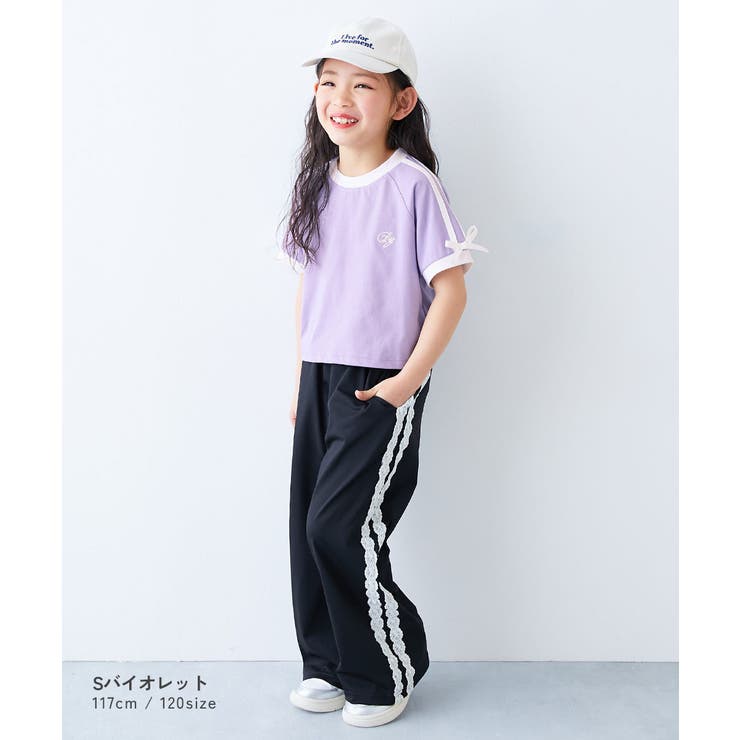 リボン付き サイドライン ミニ丈半袖Tシャツ | devirock | 詳細画像6 