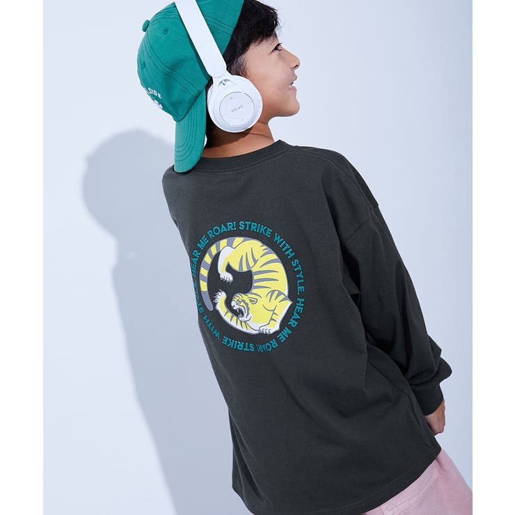 012-サークル-スミクロ | 綿100%デビラボ BIGシルエット プリント袖リブ長袖Tシャツ | devirock