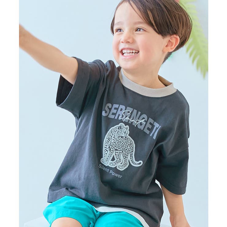 004-ヒョウ-スミクロ | 綿100% デビラボ×アニマルカレッジ BIGシルエットプリント半袖Tシャツ | devirock