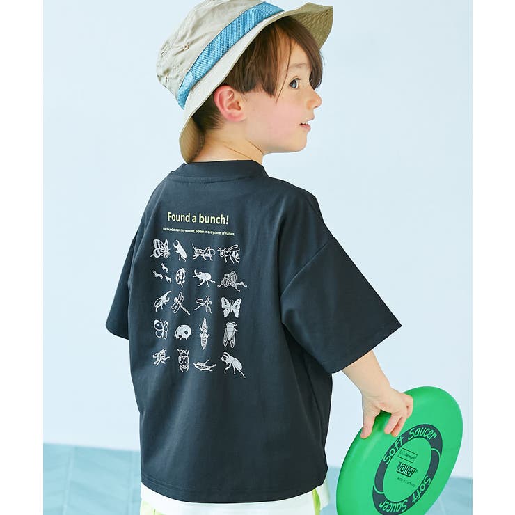 014-昆虫-ブラック | イージーウォッシュ防汚 デビラボBIGシルエット プリント半袖Tシャツ | devirock