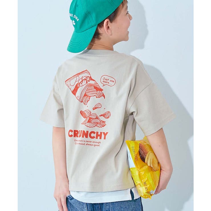 016-ポテチ‐Lグレー | 綿100％デビラボ BIGシルエット プリント半袖Tシャツ | devirock