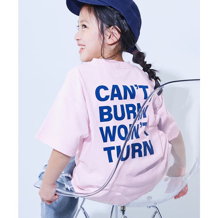 018-ロゴ5‐さくらピンク | 綿100％デビラボ BIGシルエット プリント半袖Tシャツ | devirock