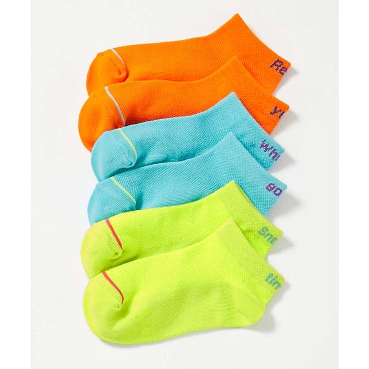 002-マルチ2 | 3足セット ネオンカラーメッシュ切り替え スニーカー丈ソックス | devirock