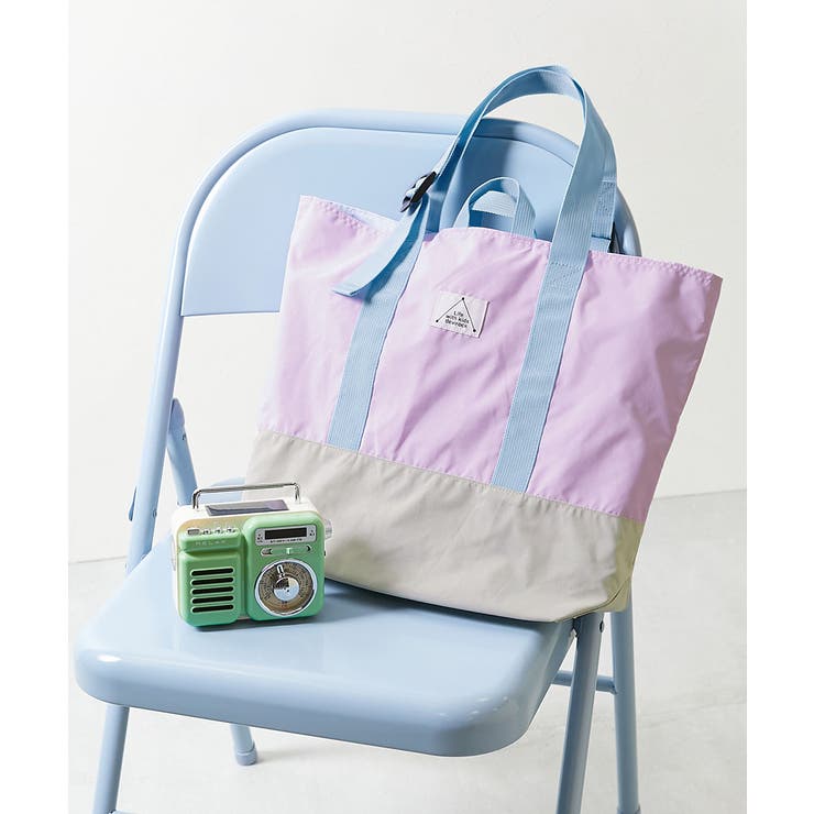 005-Lラベンダー | 持ち手が調整できる バイカラー レッスンバッグ | devirock