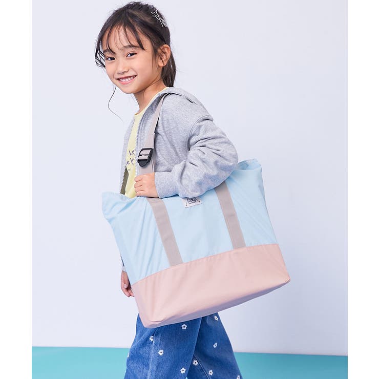 006-Lブルー | 持ち手が調整できる バイカラー レッスンバッグ | devirock