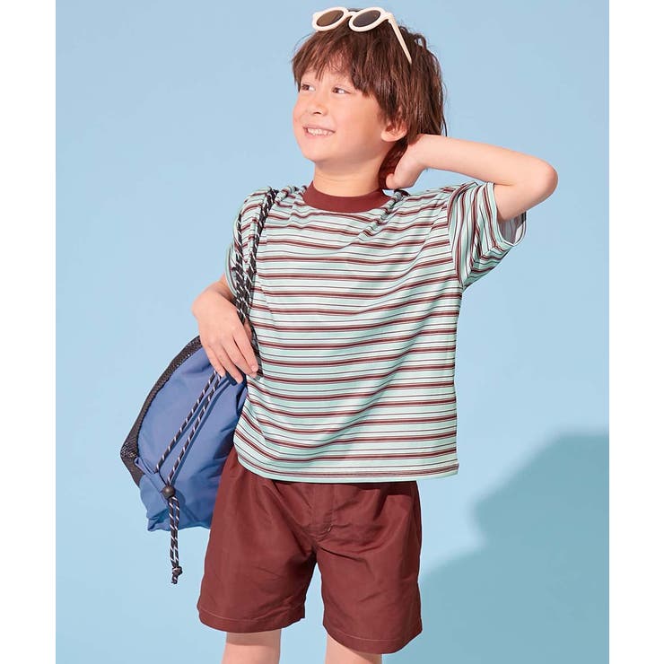 001-ブルー系-半袖 | devirock×えぬくんちゃんねる えらべる袖丈 ボーダーラッシュガード＆サー… | devirock