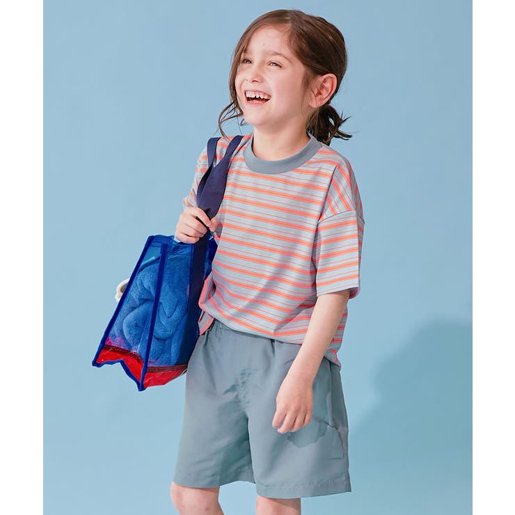 010-オレンジ系-半袖 | devirock×えぬくんちゃんねる えらべる袖丈 ボーダーラッシュガード＆サー… | devirock