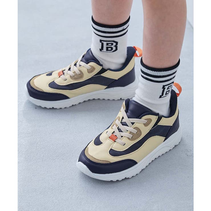 ネイビー | 手を使わず立ったまま履ける 撥水 ボリュームスニーカー | devirock