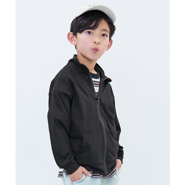 002-ブラック | UVカット 首が日焼けしにくい スタンドジップカーディガン | devirock