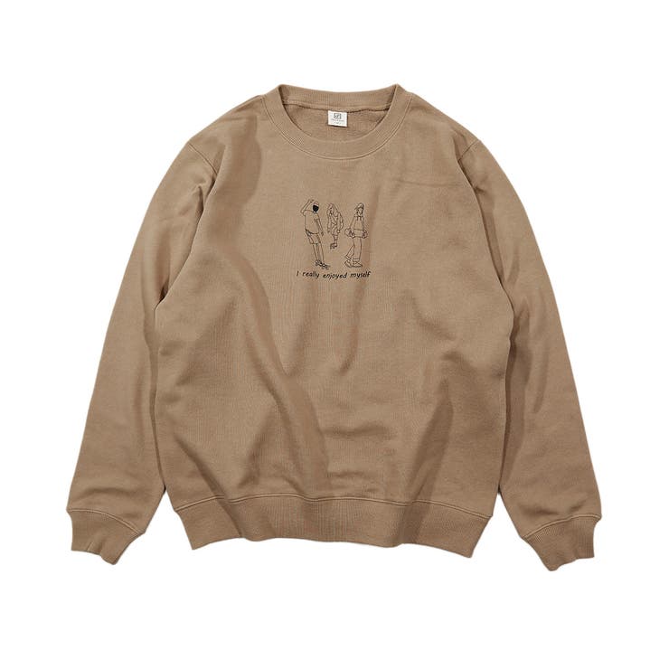 016-Dベージュ | [devirock デビラボ プリント裏毛トレーナー大人 | devirock