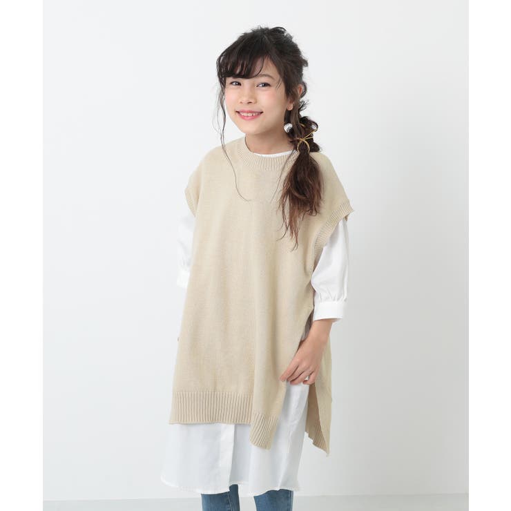 ニットベスト 七分袖ワンピースセット 子供服 キッズ 品番 Vr Devirock デビロック のキッズファッション通販 Shoplist ショップリスト