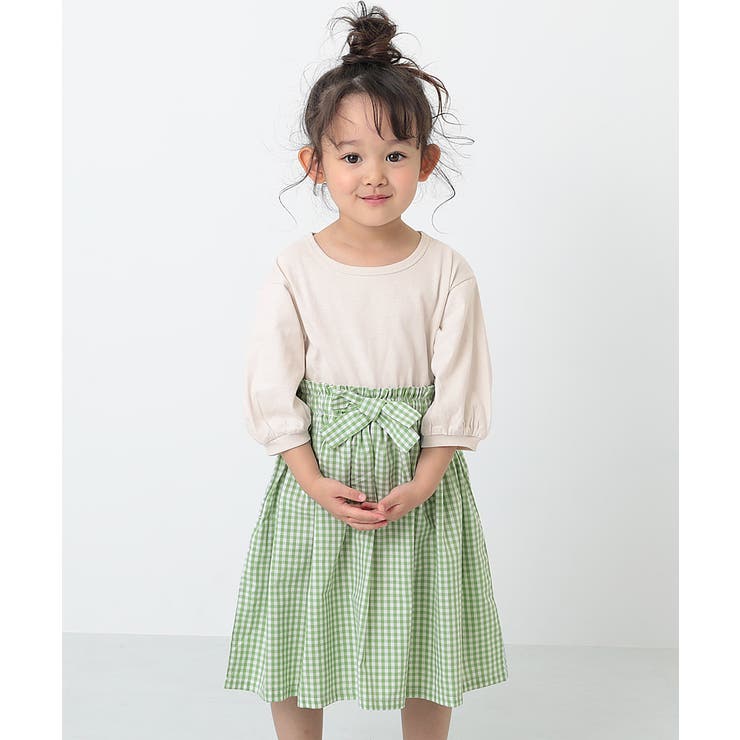 7分袖ドッキングワンピース 子供服 キッズ[品番：VR000008821]｜devirock（デビロック）のキッズ ファッション通販｜SHOPLIST（ショップリスト）