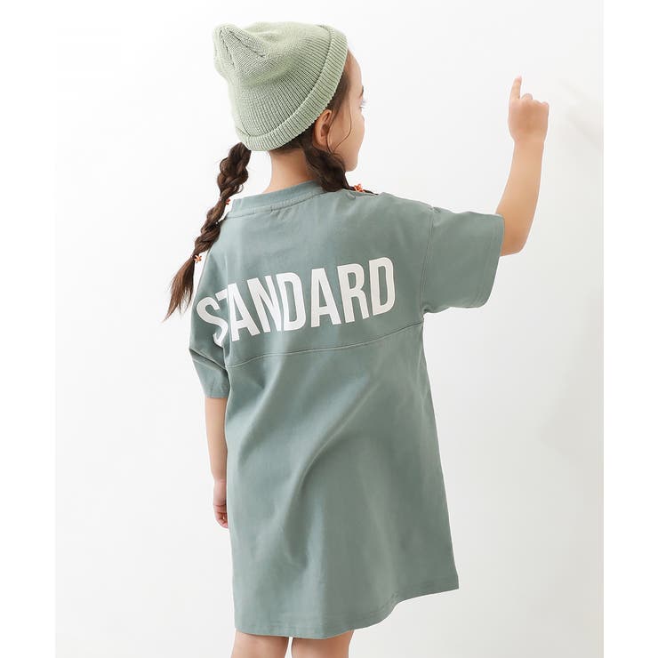 バックロゴプリント半袖ワンピース 子供服 キッズ 品番 Vr Devirock デビロック のキッズ ファッション通販 Shoplist ショップリスト