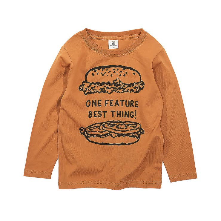 046-キャメル | デビラボ プリント長袖Tシャツ 子供服 | devirock