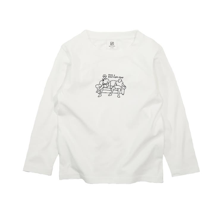 055-ホワイト | デビラボ プリント長袖Tシャツ 子供服 | devirock