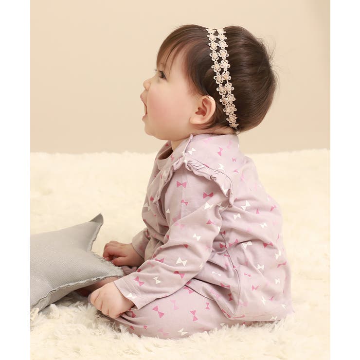 002-Gラベンダー | ガールズベビー 長袖ルームウェア 子供服 | devirock