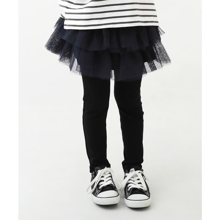 003-ネイビー | 2段チュチュ 10分丈スカッツ 子供服 | devirock