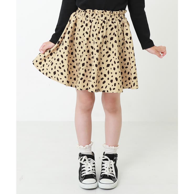 004-ベージュ | ミニ丈ギャザースカッツ 子供服 キッズ | devirock