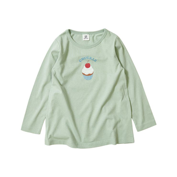 017-Gグリーン | デビラボ プリント長袖チュニック 子供服 | devirock