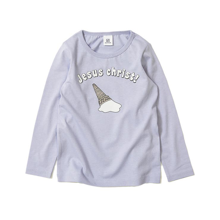 005-Gブルー | ガールズ デビラボ プリント長袖Tシャツ | devirock