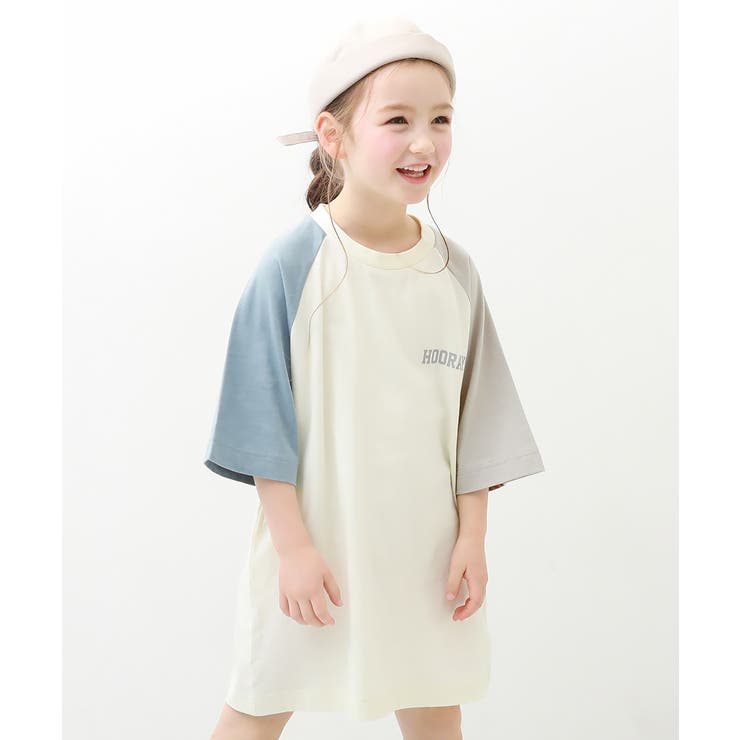7分袖ラグランワンピース 子供服 キッズ[品番：VR000009021]｜devirock（デビロック）のキッズ ファッション通販｜SHOPLIST（ショップリスト）
