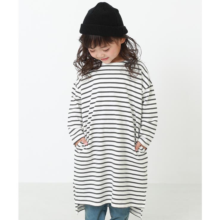 ゆるっとボーダー長袖ワンピース 子供服 キッズ 品番 Vr Devirock デビロック のキッズ ファッション通販 Shoplist ショップリスト