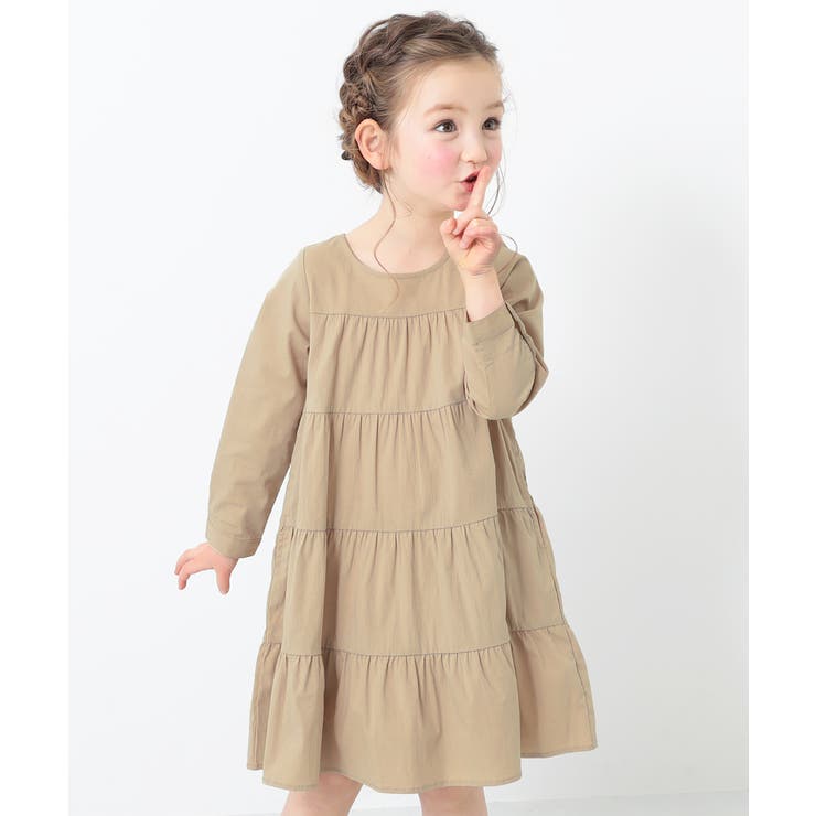 ティアード長袖ワンピース 子供服 キッズ[品番：VR000009023]｜devirock（デビロック）のキッズ ファッション通販｜SHOPLIST（ショップリスト）