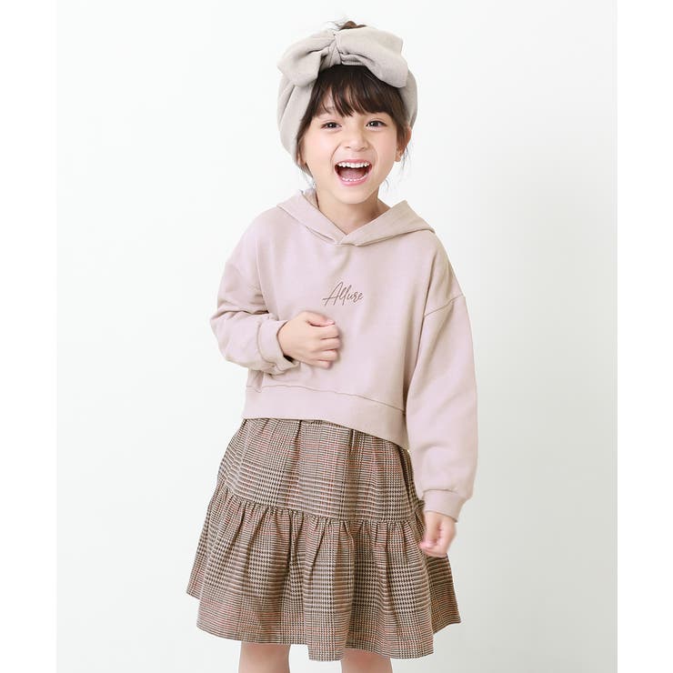 001-Gラベンダー | パーカードッキングワンピース 子供服 キッズ | devirock