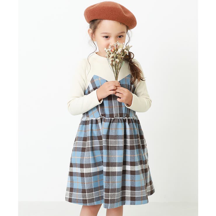 ビスチェ風ドッキング長袖ワンピース 子供服 キッズ 品番 Vr Devirock デビロック のキッズファッション通販 Shoplist ショップリスト