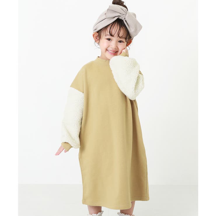 袖ボアスウェットワンピース 子供服 キッズ 品番 Vr Devirock デビロック のキッズ ファッション通販 Shoplist ショップリスト