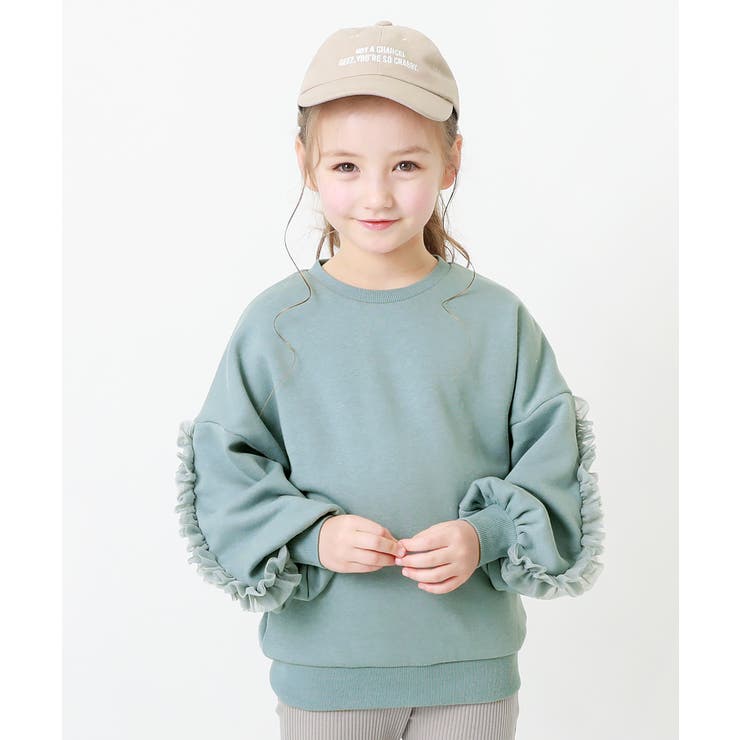 袖チュール裏シャギートレーナー 子供服 キッズ 品番 Vr Devirock デビロック のキッズファッション通販 Shoplist ショップリスト